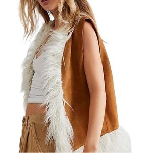 Free People Boho Genuine Leather Vest Size Medium
